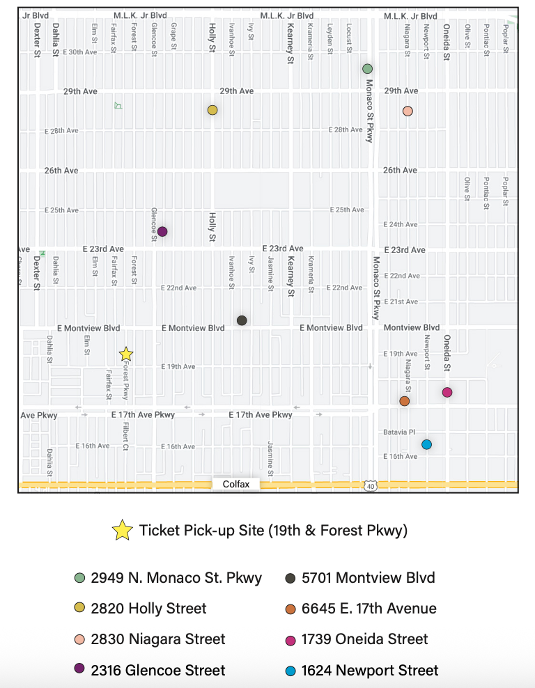 Map of the Garden locations